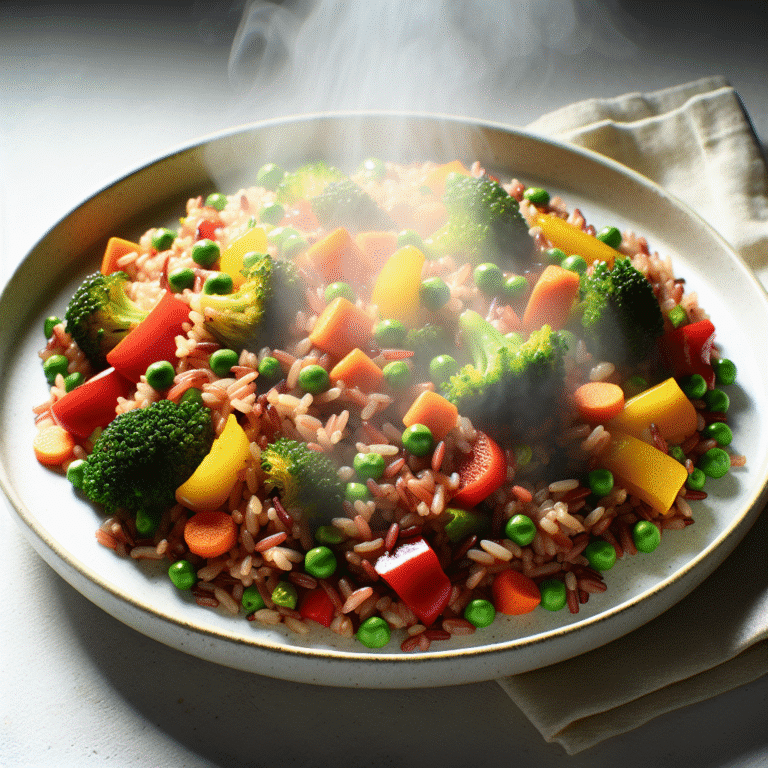 Arroz integral vegano com legumes rápido