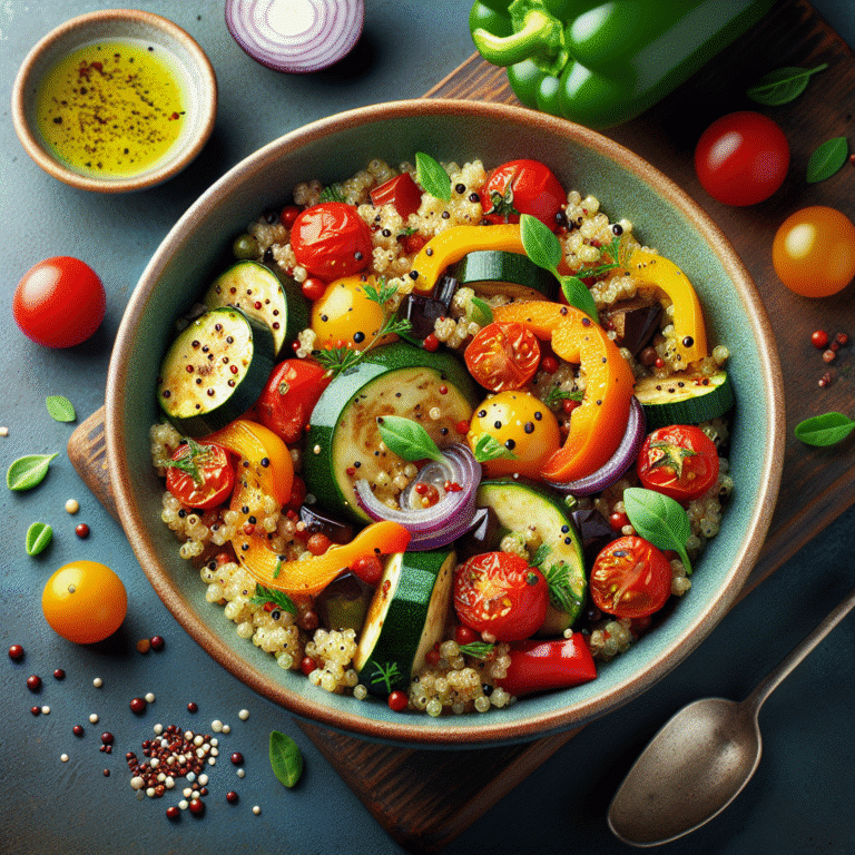 Quinoa vegana com vegetais rápida