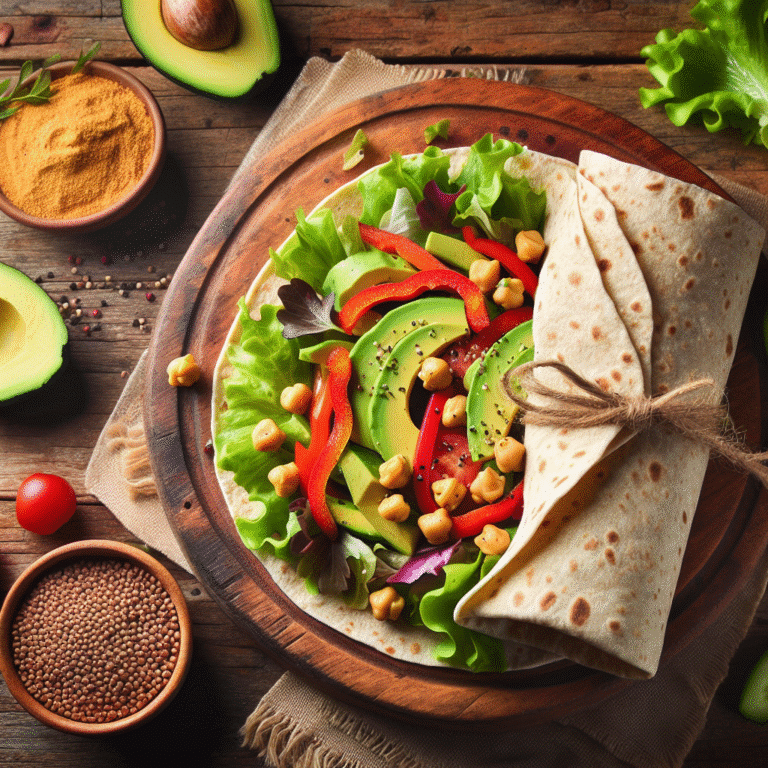 Wrap vegano rápido para almoço